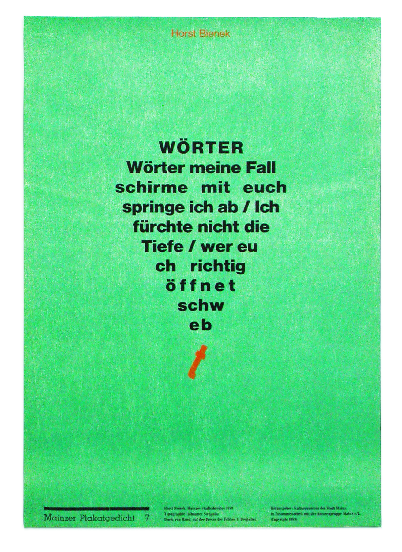 Poster Strugalla, Bienek: Wörter