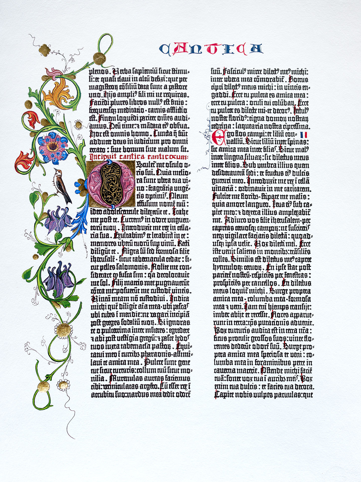 Cantica Canticorum. Ornamental page from the Berlin Gutenberg Bible