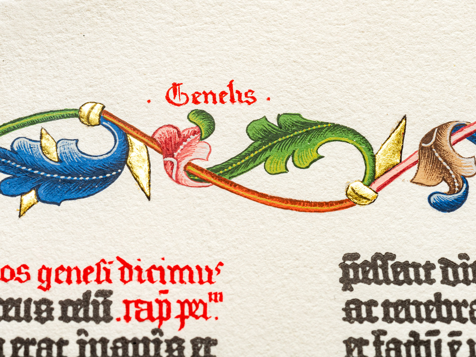 Genesis. Ornamental page from the Göttingen copy of the Gutenberg Bible