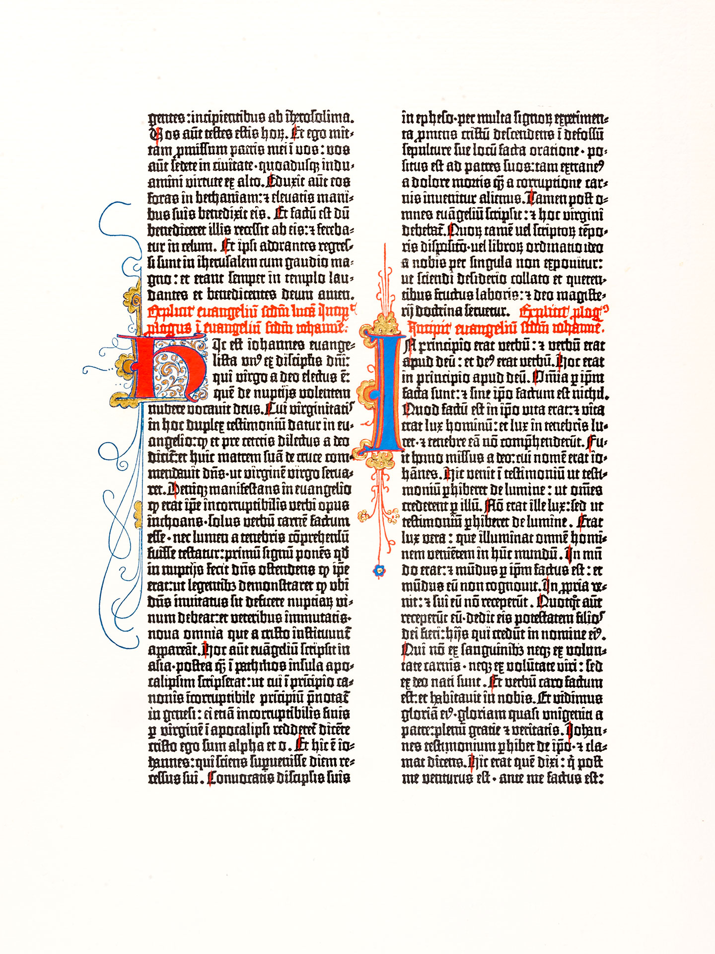 The Gospel of St. John. Press print from the Gutenberg Bible