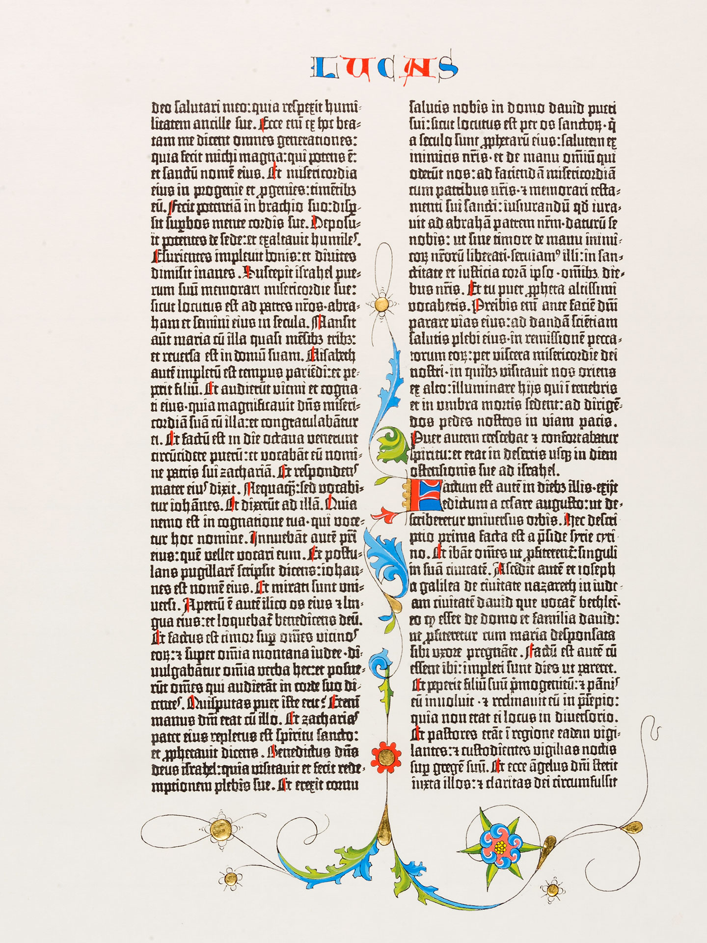 Die Weihnachtsgeschichte. Pressendruck Gutenberg-Bibel