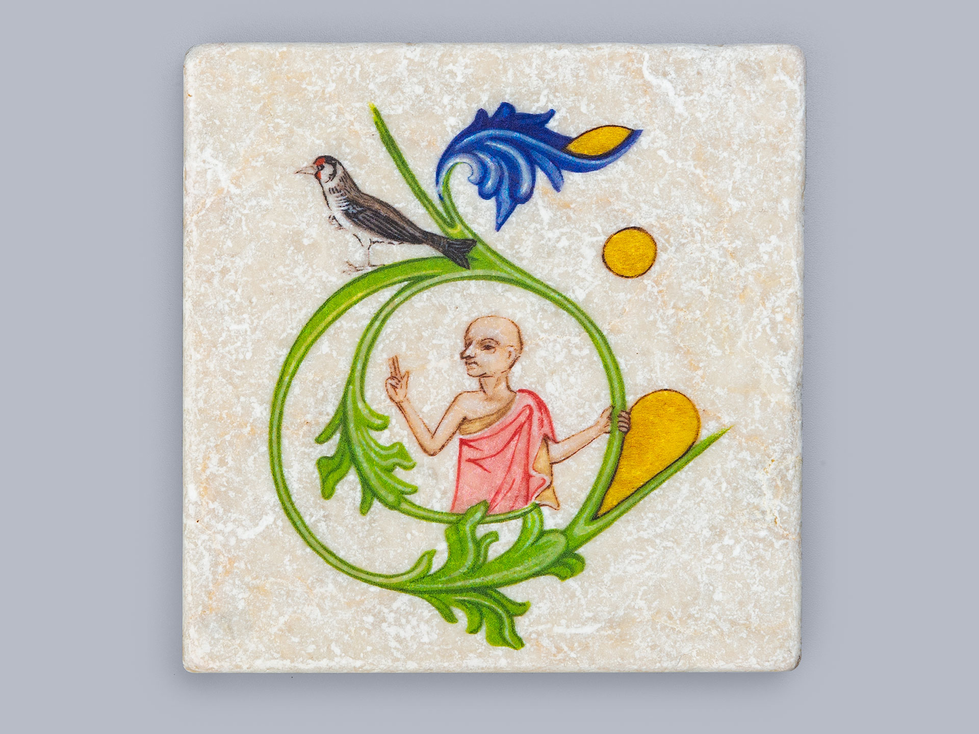  Marble tiles with miniature paintings