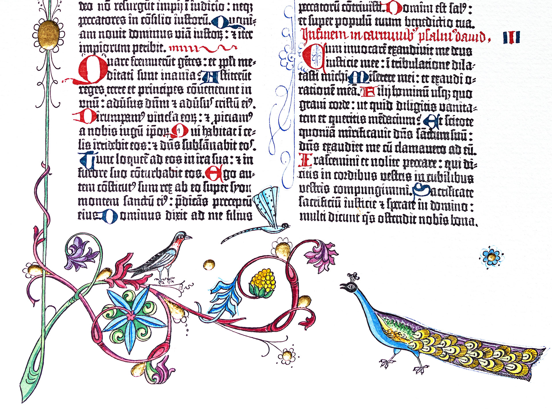 Psalm 1. Ornamental page from the Gutenberg Bible (Variation)