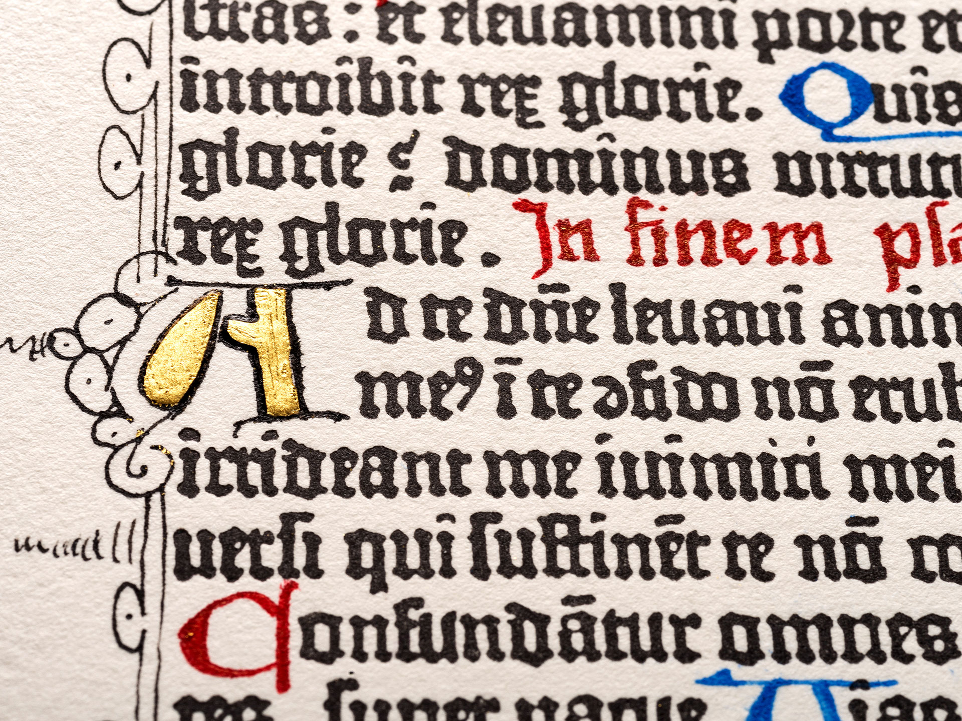 Psalm 23. Ornamental page from the Gutenberg Bible