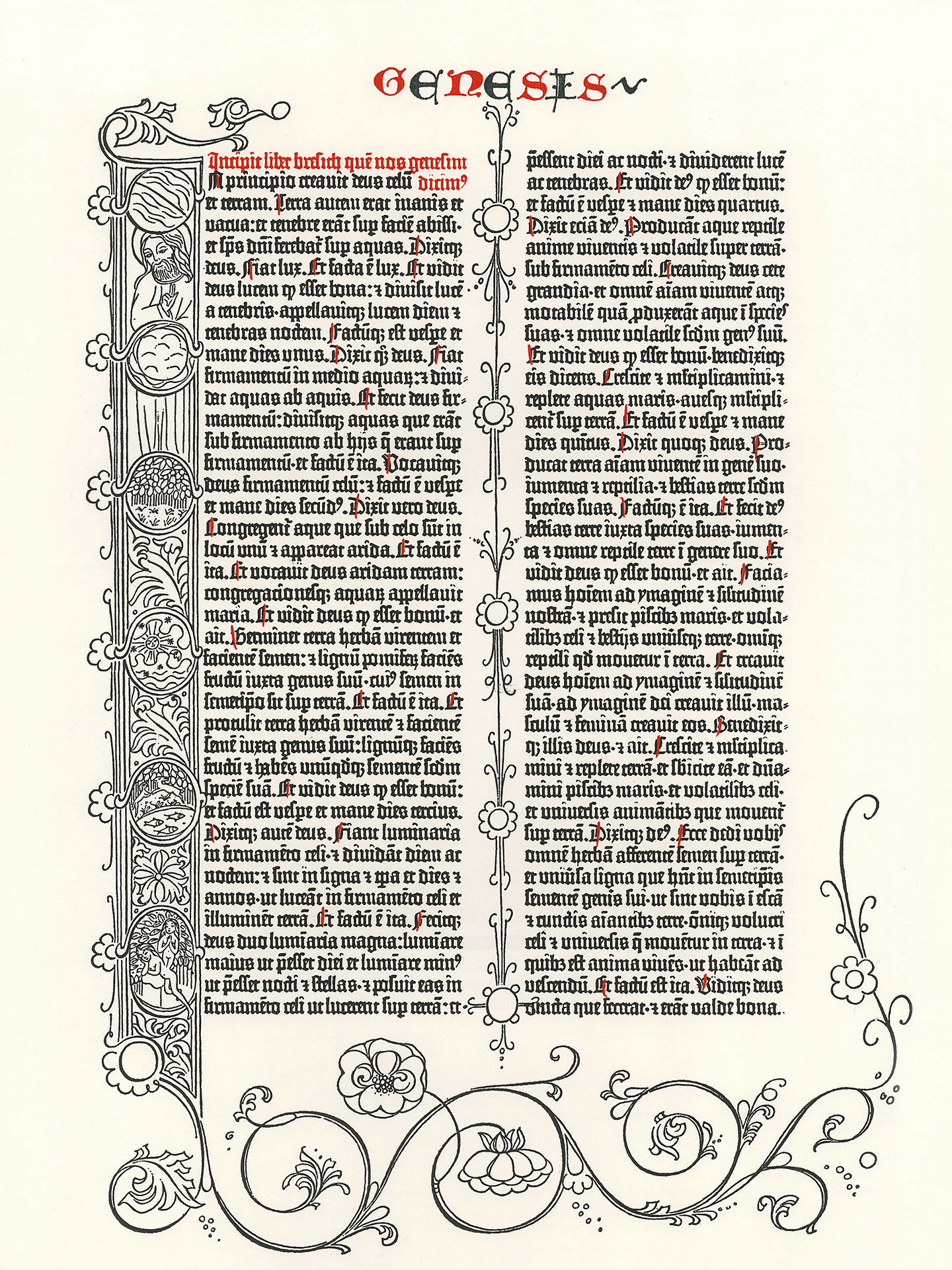 Genesis. Pressendruck Gutenberg-Bibel
