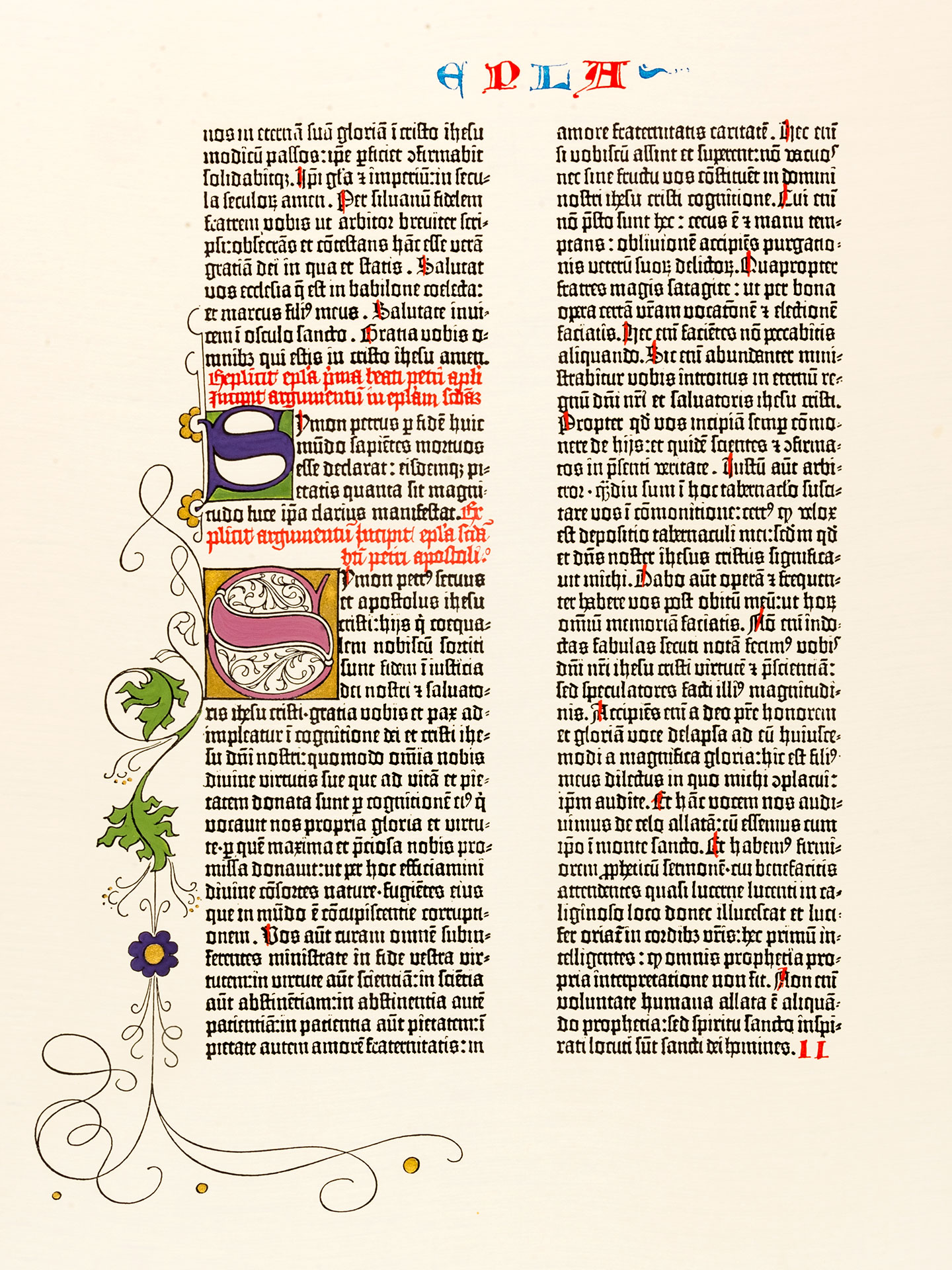 Der zweite Brief des Petrus. Pressendruck Gutenberg-Bibel