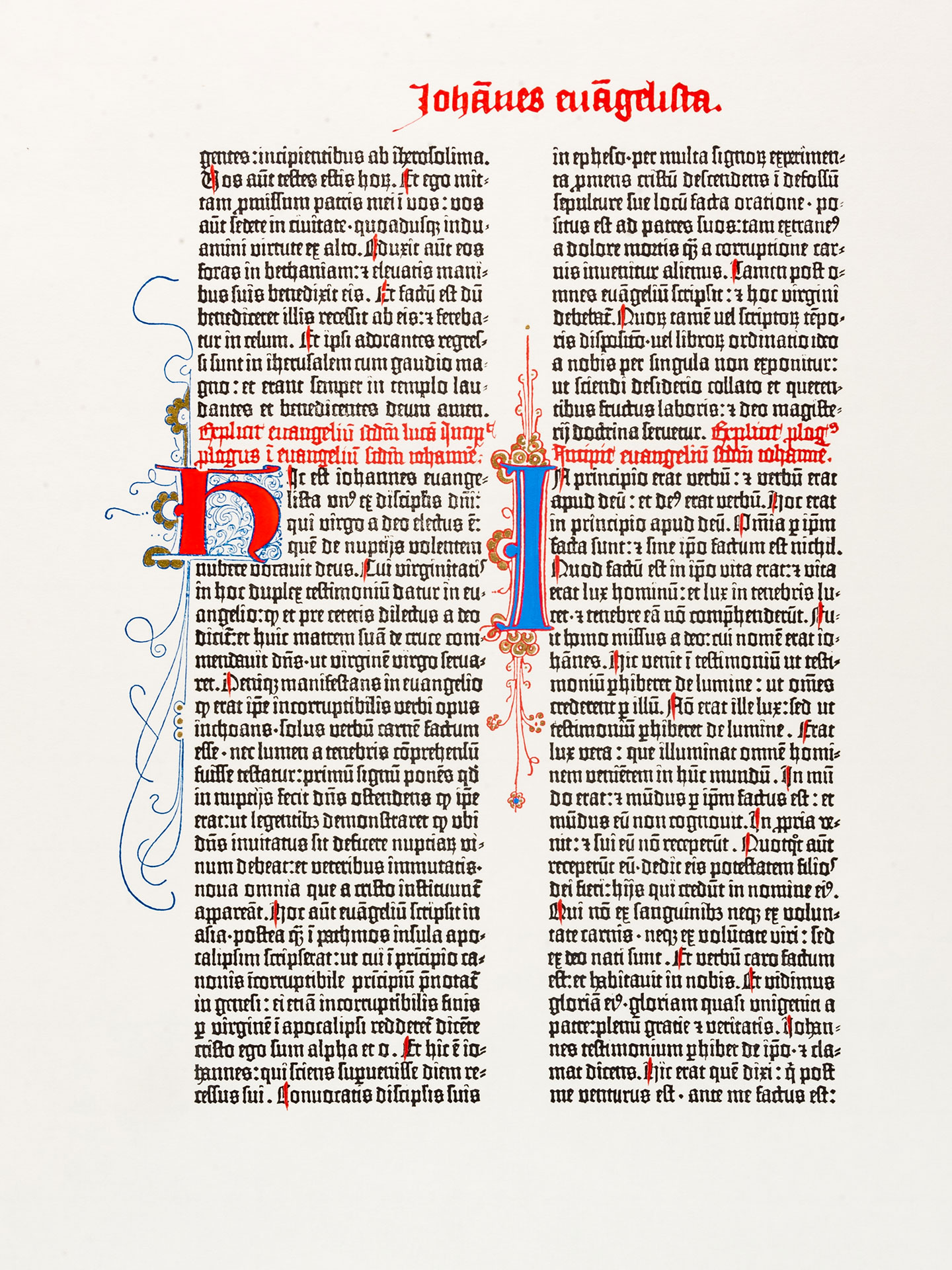 The Gospel of St. John. Press print from the Gutenberg Bible