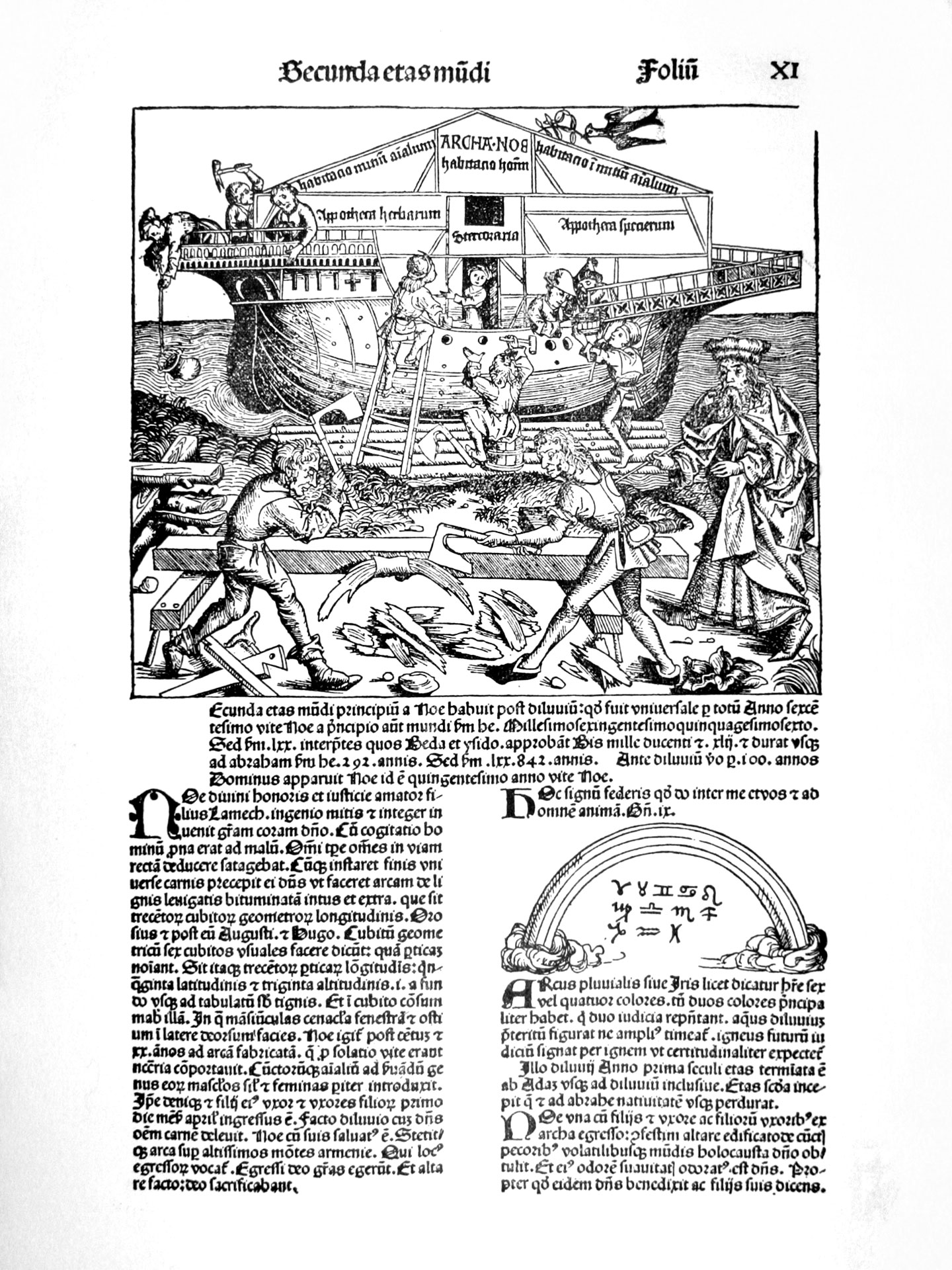 Pressendruck Gutenberg-Museum, Schedelsche Weltchronik, Arche Noah