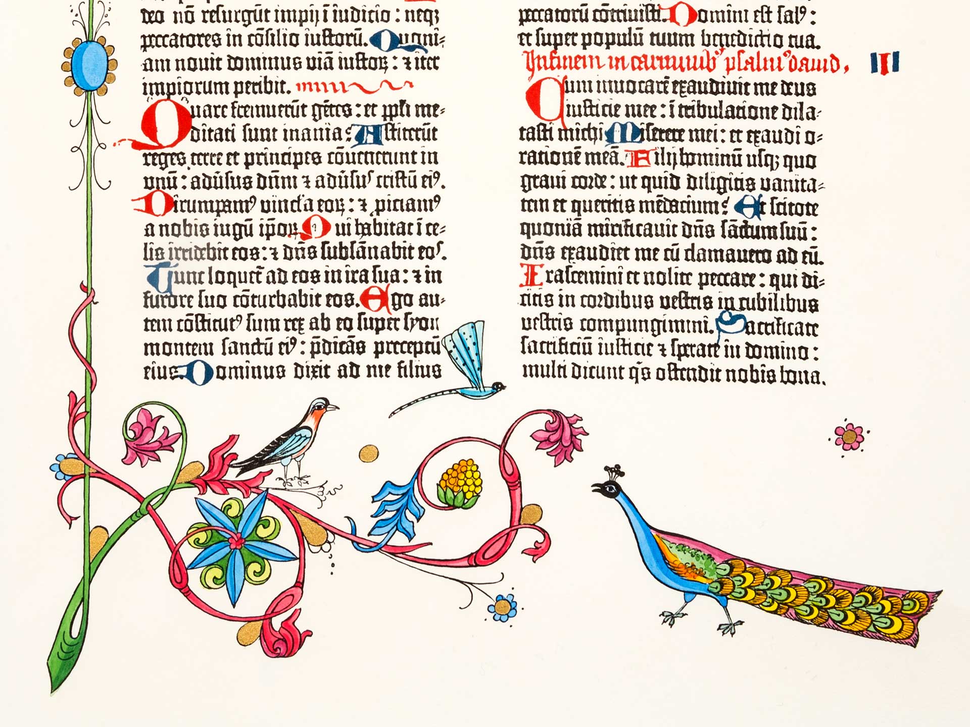 Psalm 1. Press print from the Gutenberg Bible