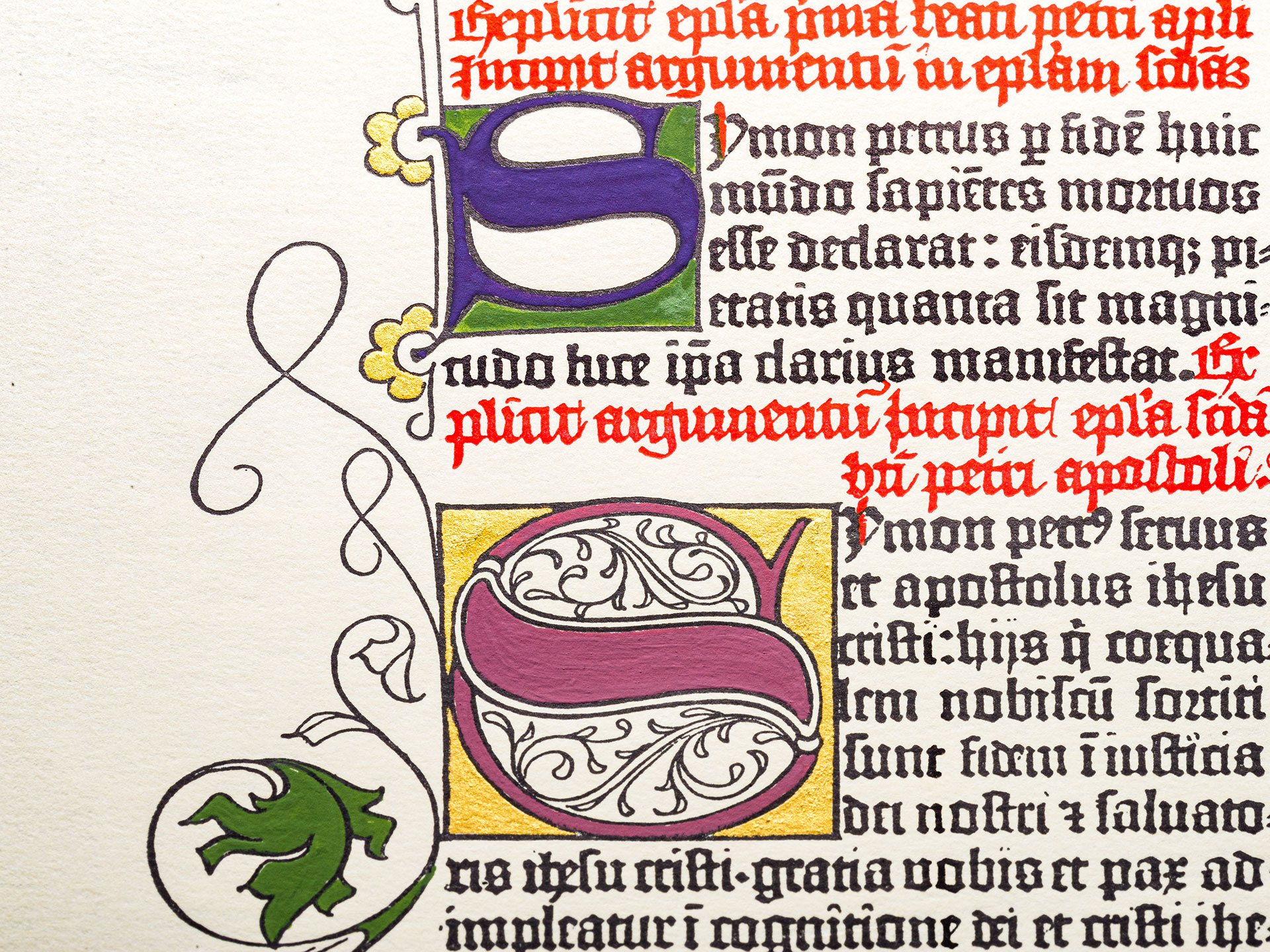Der zweite Brief des Petrus. Pressendruck Gutenberg-Bibel