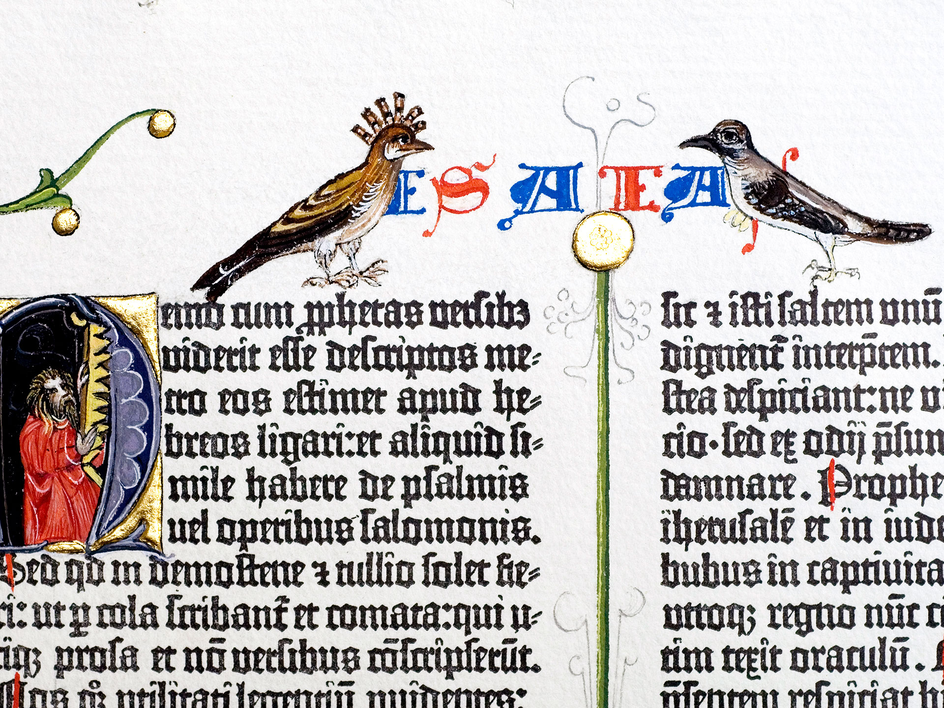 Prologue to the Book of Isaiah. Ornamental page from the Berlin Gutenberg Bible